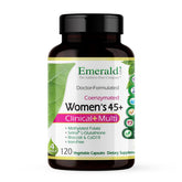Emerald Labs Women's 45+ Multi bottle shows vitamins for bone and heart health support.