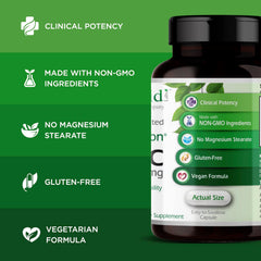Emerald Labs Zinc 25mg capsules pour, easy daily dose for wellness.