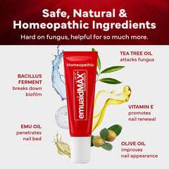 emuaidmax nail fungus ointment 2-pack packaging for home use and travel