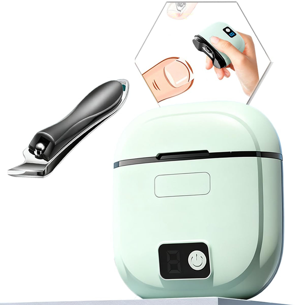 EMWEYKE Electric Nail Clipper with LED light aids precise trimming at home.