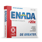 ENADA NADH 20x bottle displays convenient energy support for busy days.