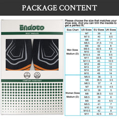Endoto arch-support-molded-foam adapts to feet for stable footing.