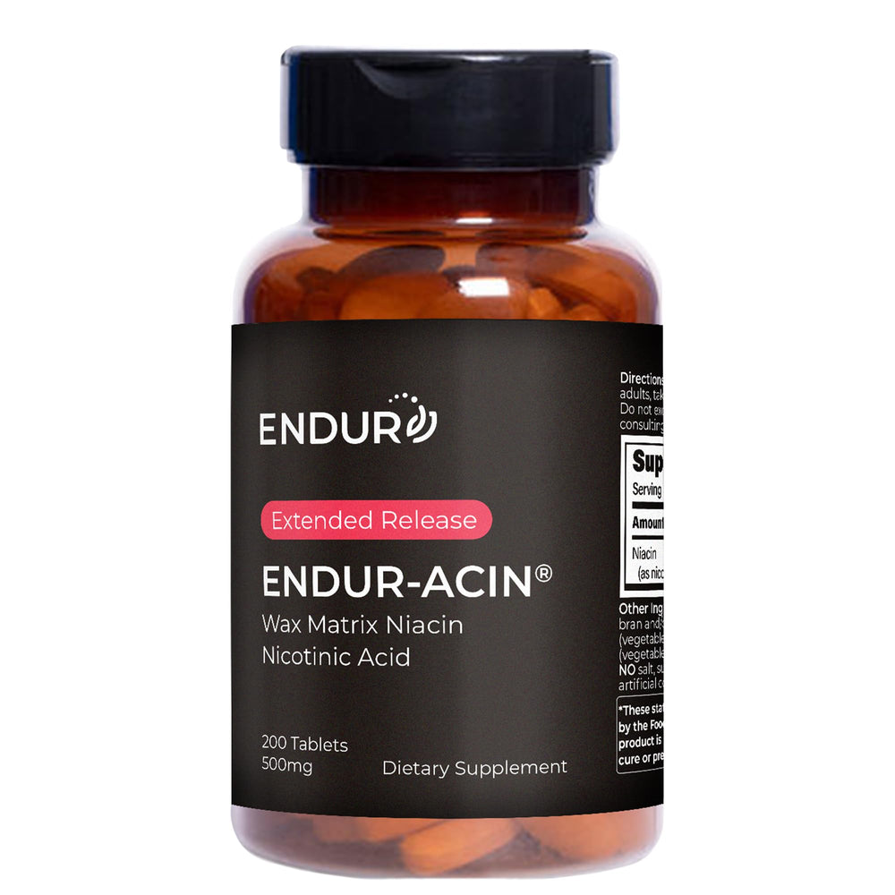 Endur-Acin niacin tablet 500mg close-up for heart health support