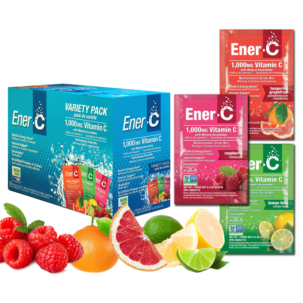 Ener-C variety pack single-serve packets ready to mix for on-the-go nutrition