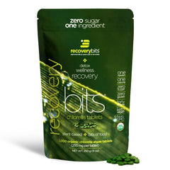 ENERGYBITS Recoverybits tablets closeup for daily recovery support.