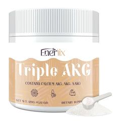 Enerlix 11-in-1 AKG bottle front shows complete longevity-support formula.