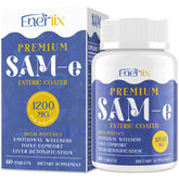 Enerlix SAM-e 1200mg bottle front supports mood and joint wellness.