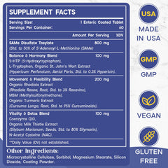 Enerlix SAM-e capsules closeup showing enteric coating for absorption