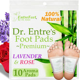 EntreFeet parches para pies lavanda y rosa, ideal para aromaterapia relajante.