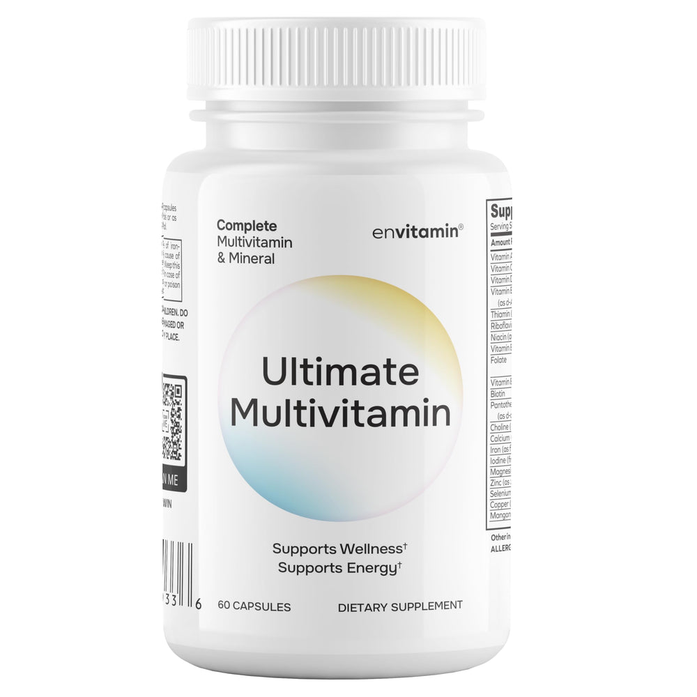 envitamin Ultimate Multivitamin bottle front view, daily wellness support