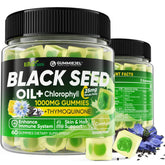 EnvyCure Black Seed Oil Gummies bottle highlighting flavor and daily skin support.