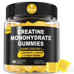 EnvyCure Creatine Monohydrate Gummies lemon pack for convenient daily energy support.