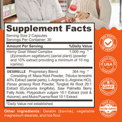 Closeup of Enyvia Libido Booster capsules for energy and mood support.