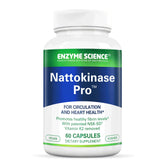 Enzyme Science Nattokinase Pro bottle front with clear label for healthy balance.
