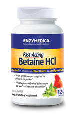 Enzymedica Betaine HCl bottle with capsules for occasional heartburn support