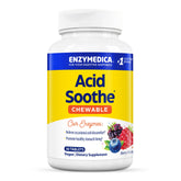 Enzymedica Chewable Acid Soothe bottle front demonstrates a convenient heartburn relief option.