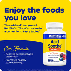Enzymedica Chewable Acid Soothe pack opening, ideal for after-meal relief on the go.