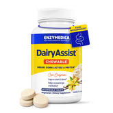 Enzymedica DairyAssist chewable tablets close-up for easy dairy digestion support