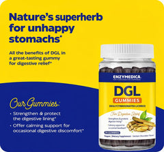 Chewy texture of Enzymedica DGL gummies signaling gentle digestive support