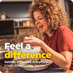 Enzymedica Digest Basic dosage scene conveys easy daily use for flexible meals.