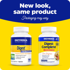 Enzymedica Digest Complete capsule delivering enzymes and 800 million CFU probiotic per serving.