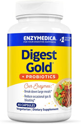 Enzymedica Digest Gold + Probiotics bottle for gut health and digestion.