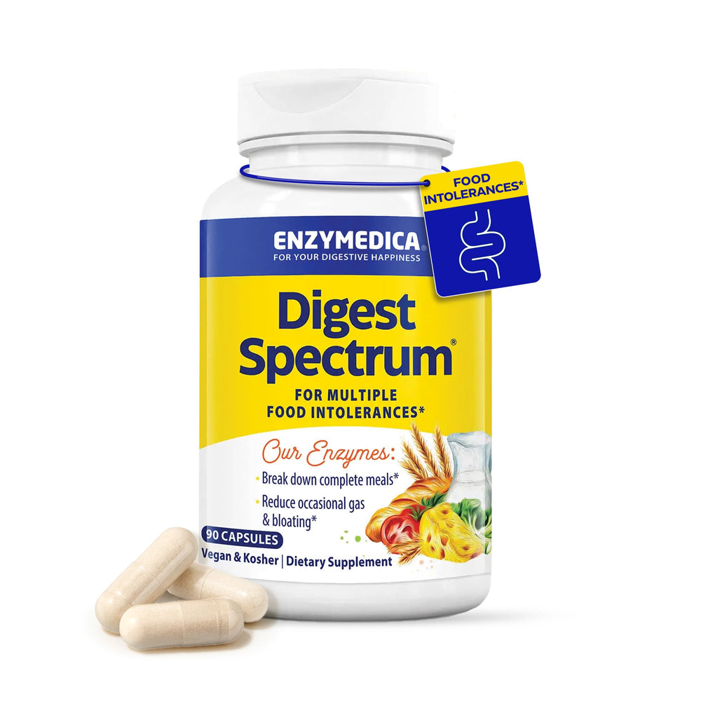 Enzymedica Digest Spectrum bottle showing the product ready for use and digestion support.