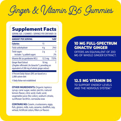 Enzymedica Ginger & Vitamin B6 Gummies packshot features a 60-count bottle