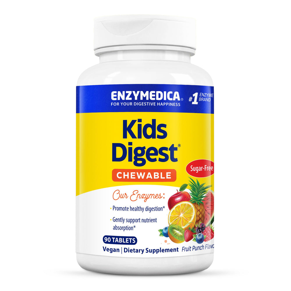 Enzymedica Kids Digest bottle label showing daily digestion support for kids