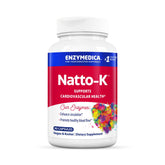 Enzymedica Natto-K bottle front view highlighting circulation-support formula.
