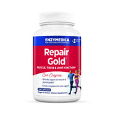Enzymedica Repair Gold bottle front highlights joint support for active lifestyles.