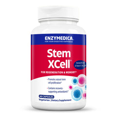 Enzymedica Stem XCell bottle front showing a science-informed brain and cellular health focus