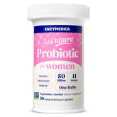Enzymedica SubCulture Probiotics for Women bottle front promotes urinary and vaginal health support.