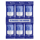 EO Hand Cleansing Wipes French Lavender pack shown, compact for travel and daily use.
