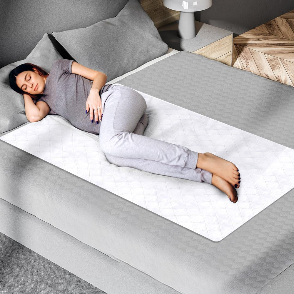 Epica bed pads 34x52 waterproof pack in use on a bed for adult incontinence protection