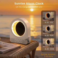 Epochleno Sunrise Alarm Clock night light mode provides warm glow for night reading.