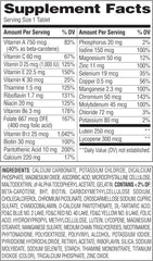 Equate Mature 50+ label close-up highlights vitamins and minerals
