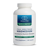 Equilife full-spectrum magnesium bottle closeup for daily wellness.