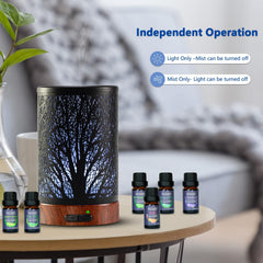 EQUSUPRO cool-mist diffuser with seven-color LED enhances mood and décor.