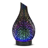 EQUSUPRO essential oil diffuser with glass cover and firework pattern for elegant decor