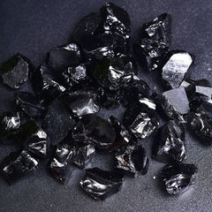 1.25-2 inch Erliway Black Obsidian illustrating natural size for jewelry making
