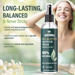 EROSMILE shower spray shown in sauna or steam room setup for spa-like atmosphere