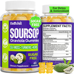 Esffchit Soursop Gummies bottle – convenient daily wellness support with sugar-free, vegan ingredients.