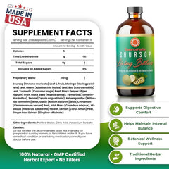 Pouring Essence Herbs Soursop Bitters into a glass for a refreshing drink