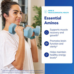 Essential Amino Acids label panel from Pure Encapsulations, featuring leucine, threonine, tryptophan.