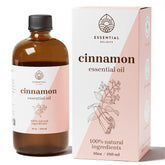 Essential Delights cinnamon essential oil bottle front view for aromatherapy and DIY blends
