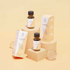 Essential Delights Vanilla oil application for cosmetics fragrance layering.