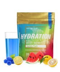 Essential Elements hydration packets blue raspberry lemonade for on-the-go rehydration.