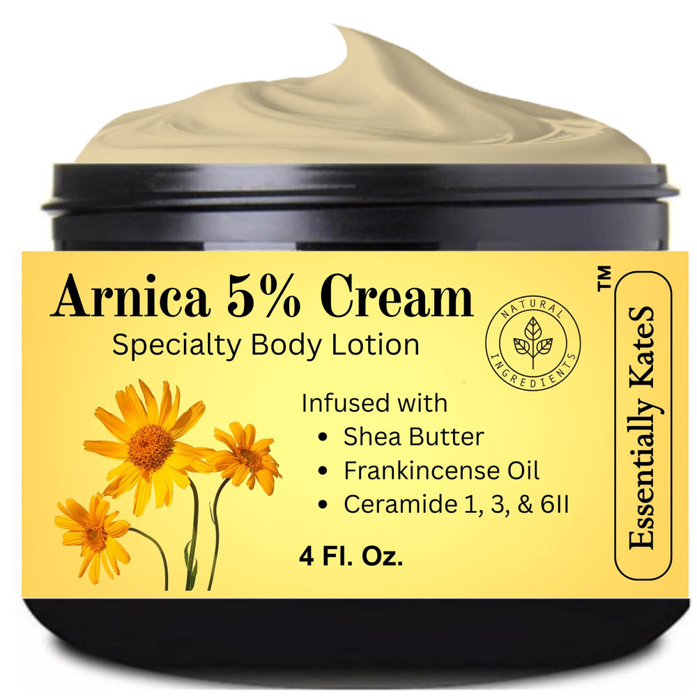 Essentially KateS Arnica 5% Cream bottle for soothing, quick absorption after activity