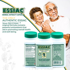 Essiac ingredients label close-up featuring burdock and sorrel.